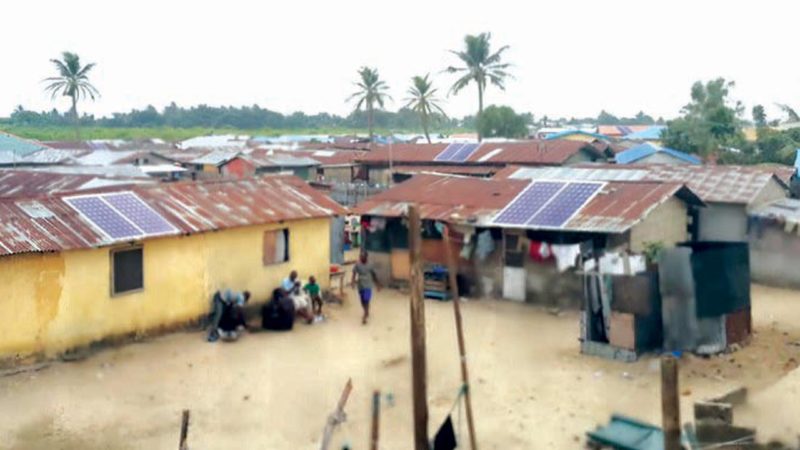 A rural community lighted by Arnegy. Participants underlined the fact that clean and safe community alternative energy models should be vigorously pursued to deliver on off-grid community energy needs 