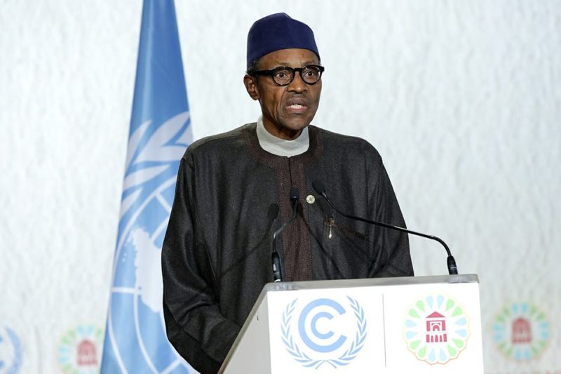 President Muhammadu Buhari delivering a message at COP22 in Marrakech, Morocco
