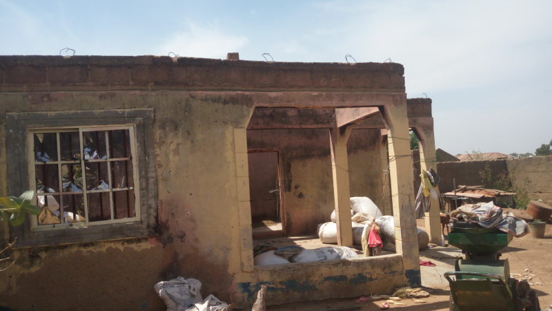 A dwelling unit in the community destroyed by Boko Haram militants