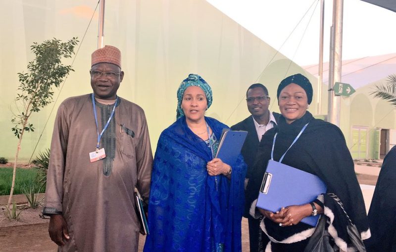 Nigeria at COP22: Chairman, Senate Committee on Environment, Oluremi Tinubu (right), with Environment Minister, Amina Mohammed; Environment Minister of State, Ibrahim Usman Jibril; and Director, Department of Climate Change, Dr Peter Tarfa, in Marrakech, Morocco