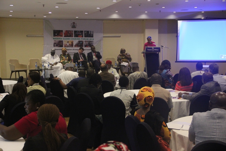 Environment Minister, Amina Mohammed, making a presentation before an audience at the forum