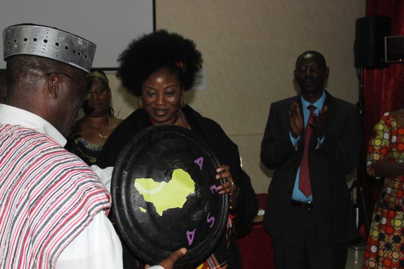 Mariann Bassey Orovwuje receives the Shield