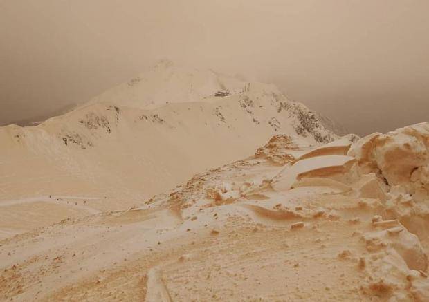 Orange snow