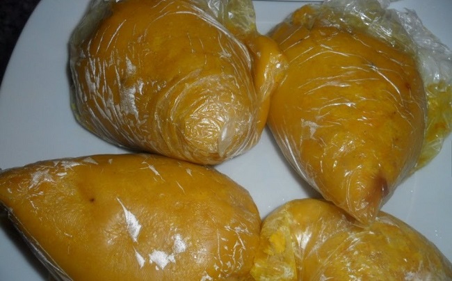 Food in polythene bags