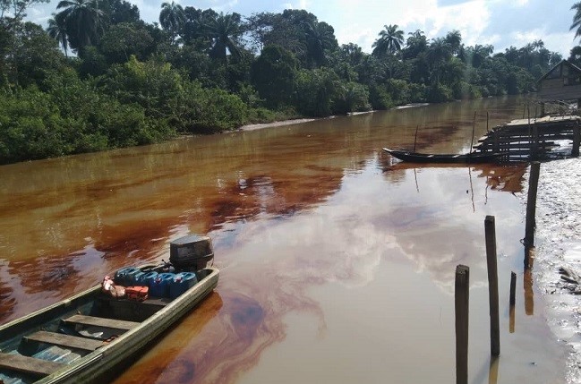 The polluted Apoi Creek