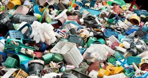 Unsorted plastic waste