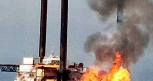 Fire at Ororo oil rig