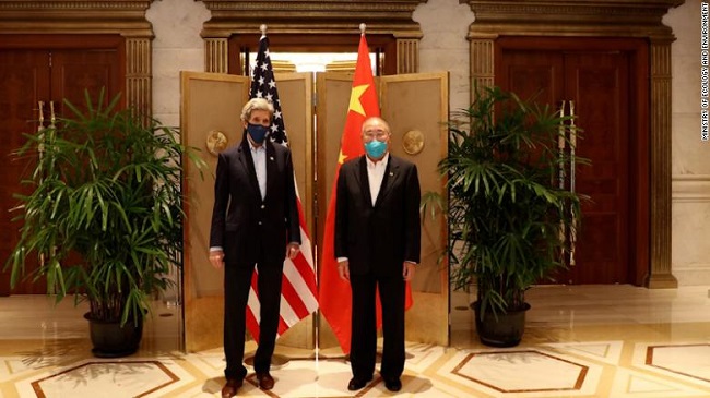 John Kerry and Xie Zhenhua 