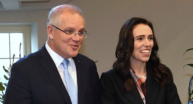 Scot Morrison and Jacinda Ardern