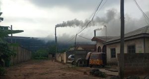 Steel factory pollution