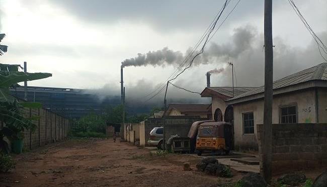 Steel factory pollution