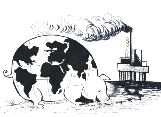 Cartoon: Sacrificing water, sanitation on the altar of oil money