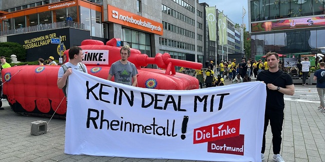 Climate, anti-war activists target German arms firm in Berlin